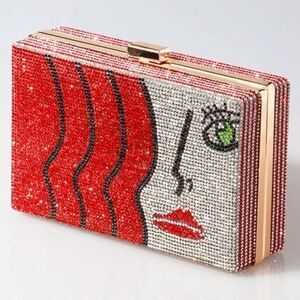☀️Host Pick☀️Cute Face Rhinestones Clutch Bag